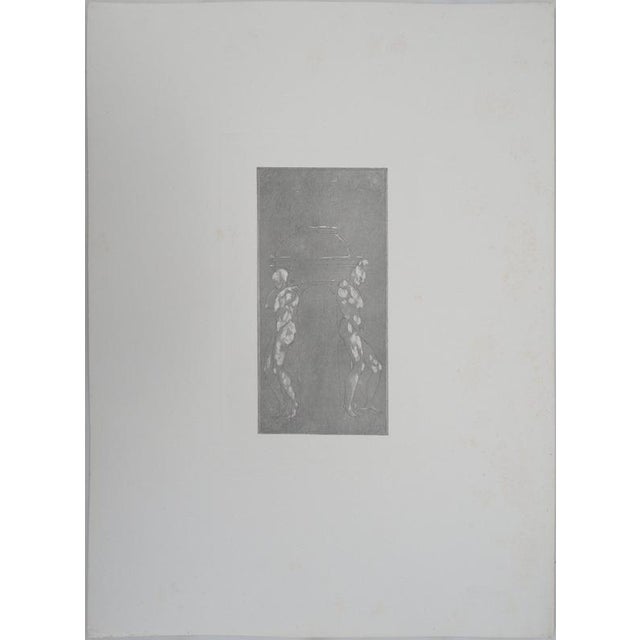 Auguste Rodin (1840-1917) (after) Figures Supporting a Pedestal Heliogravure reworked with drypoint and enhanced with...