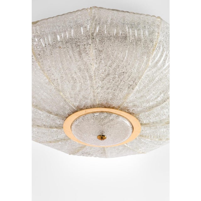 Ceiling Light Royal Model in Iron, Brass and Dew Glass from Barovier and Toso, 1970s For Sale - Image 4 of 8