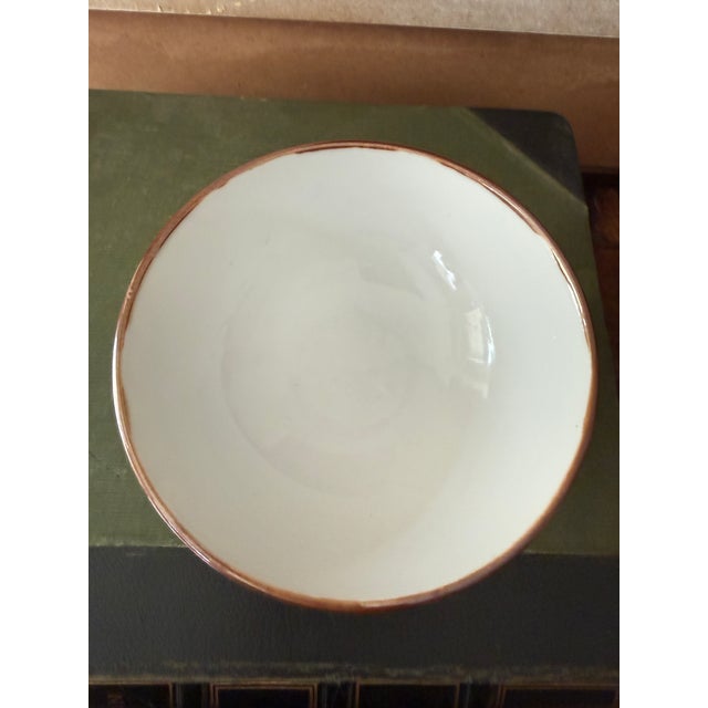1970s Vintage Brown and White Abstract Omc Japanese Porcelain Bowl For Sale - Image 5 of 6