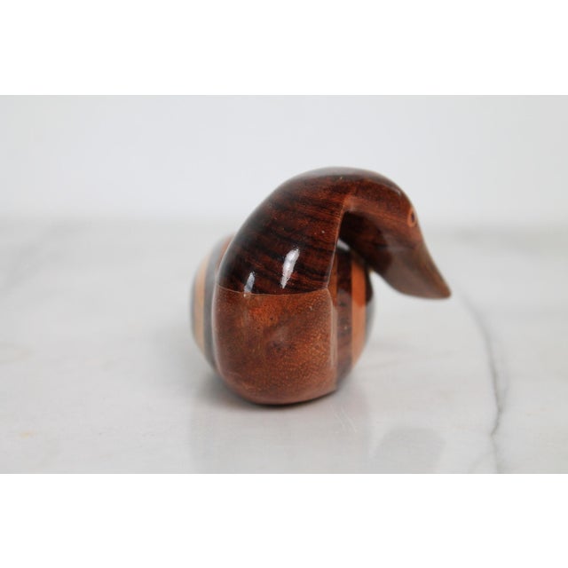 Brown Vintage Hand-Carved Wood Duck Pen or Pencil Holder For Sale - Image 8 of 12