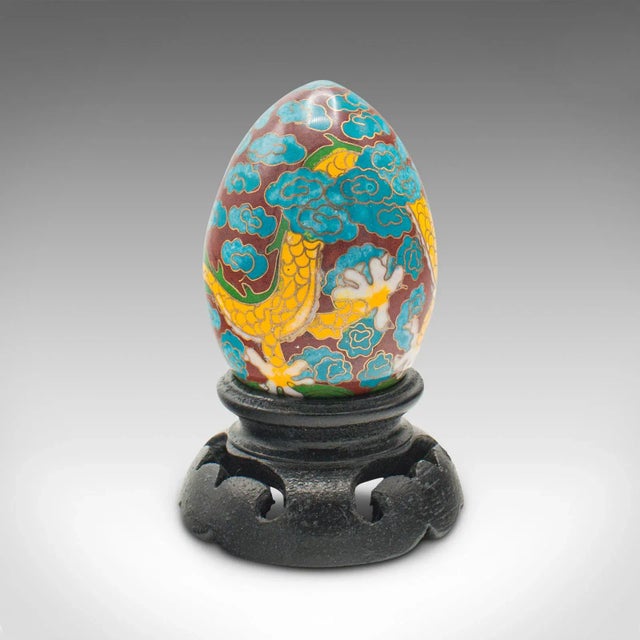 1970s 1970s Small Vintage Chinese Cloisonne Decorative Egg For Sale - Image 5 of 12