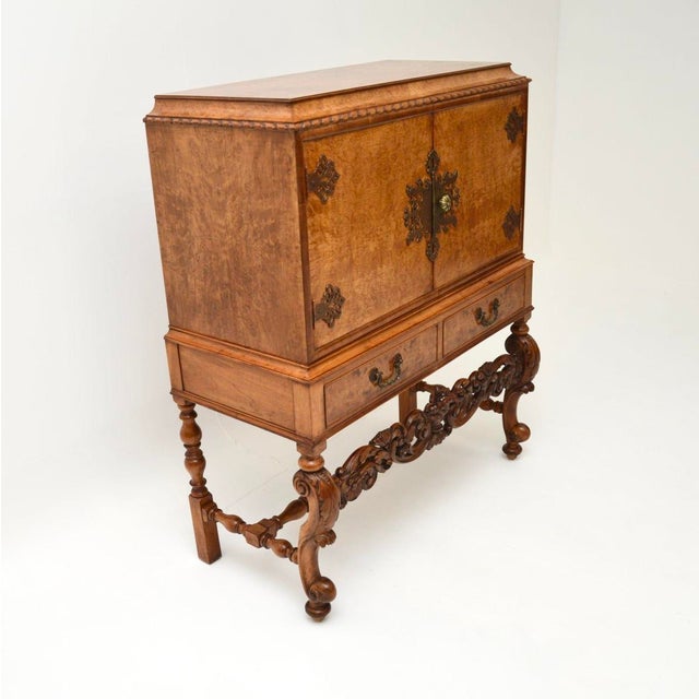 Antique Burr Walnut Cocktail Cabinet, 1920s For Sale - Image 6 of 13