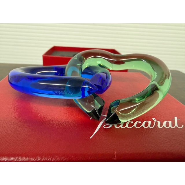 Glass Baccarat Linking Hearts + Box For Sale - Image 7 of 12