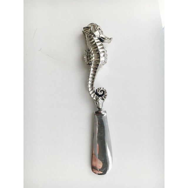 Mid 20th Century Silver Plate Seahorse Condiment Knife For Sale - Image 5 of 5