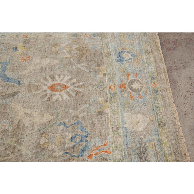 6 X 10 Modern Hand-Knotted Sultanabad Brown Wool Rug With Floral Design For Sale - Image 11 of 13