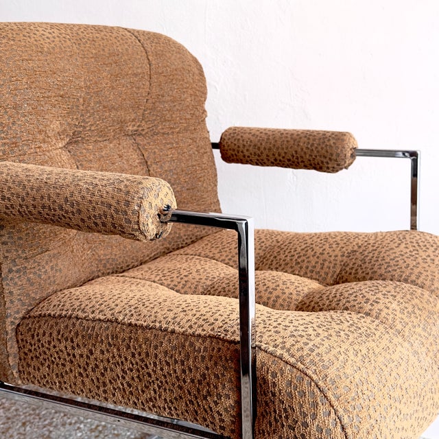 Metal Thin Line Dining or Occasional Chair Attributed to Milo Baughman for Thayer Coggin For Sale - Image 7 of 13