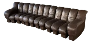 De Sede Ds600 Brown Leather Non-Stop Snake Sofa, 1970s