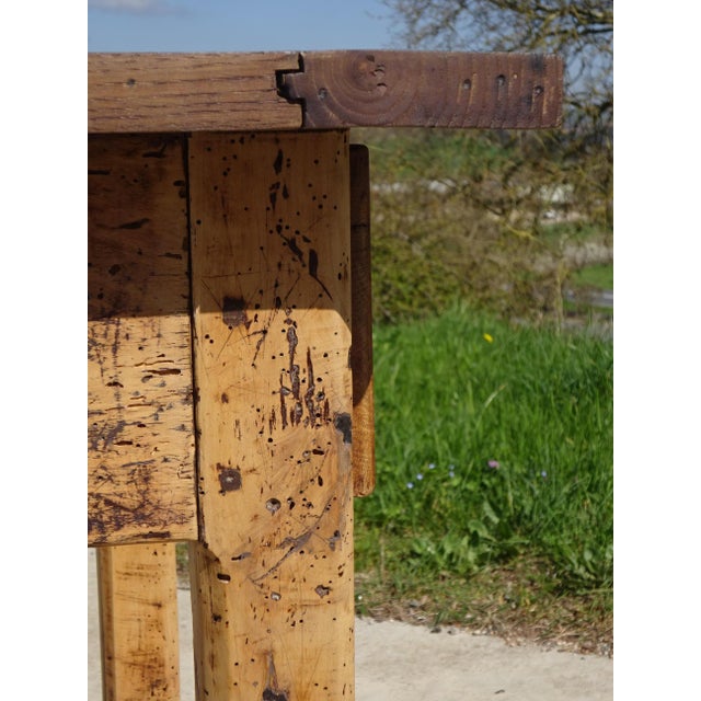 Brown Antique Farm Oak Table, 1800s For Sale - Image 8 of 18