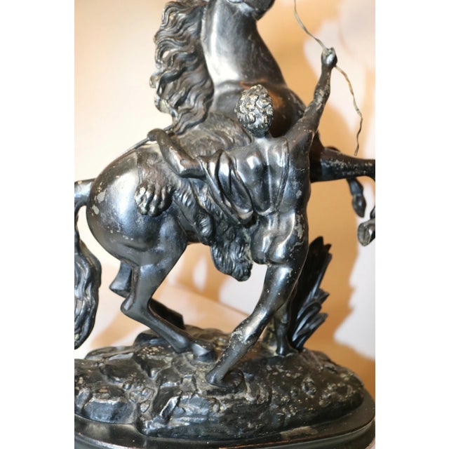 1930s Large Black Patinated Horse & Trainer Equestrian Metal Statue Sculpture For Sale In New York - Image 6 of 12