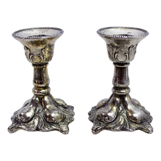 Rococo Candleholders, Set of 2 For Sale