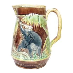 English Majolica Elephant Jug or Pitcher