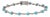 2.34ct Natural Turquoise & Diamond Station Tennis Bracelet in 14k White Gold For Sale