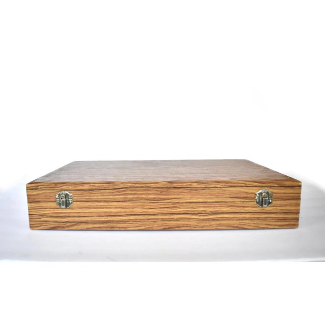 MidCentury Faux Wood Silverware Storage Box Chairish