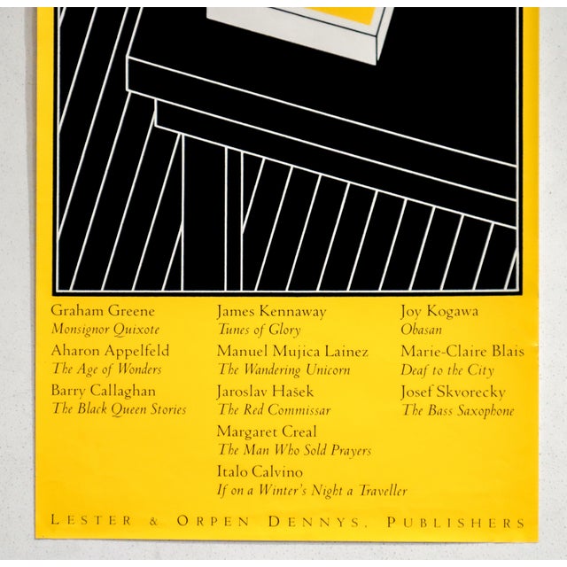 1980s 1980s Canadian Literary Poster, the International Fiction List -Lester & Orpen Dennys, Publishers For Sale - Image 5 of 6