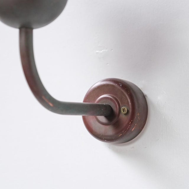 Mid-Century Modern Danish Copper and Glass Wall Light For Sale - Image 3 of 7
