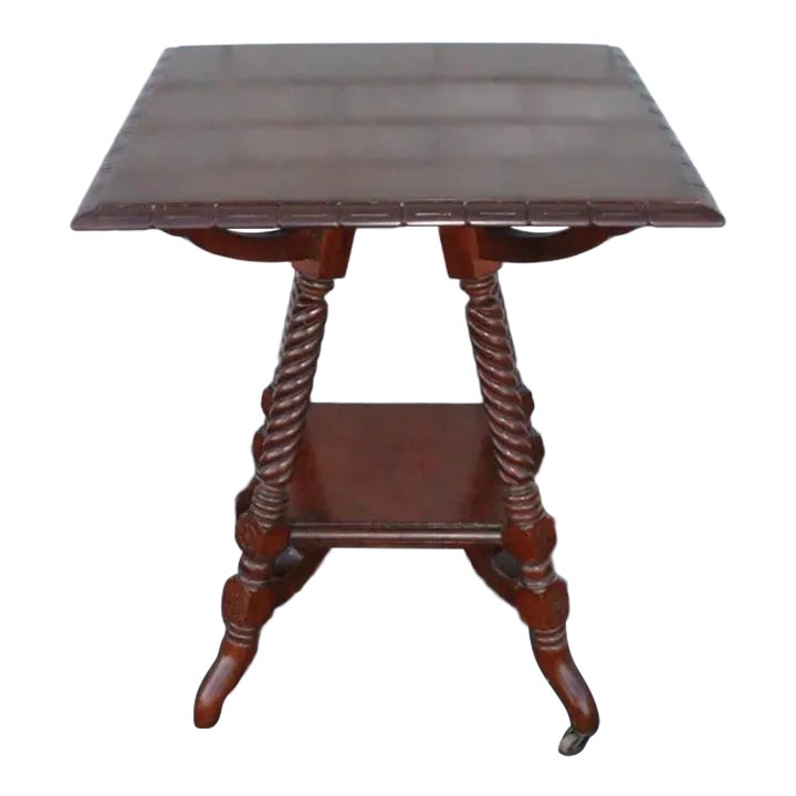 Hunzinger Style Solid Walnut American Made Carved Center Table | Chairish