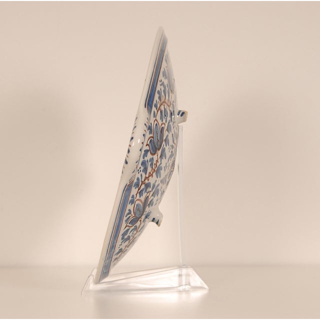 Ceramic Delft Plate Fish Plate Drip Tray Handpainted Decorative Bowl Set of 2 For Sale - Image 7 of 14
