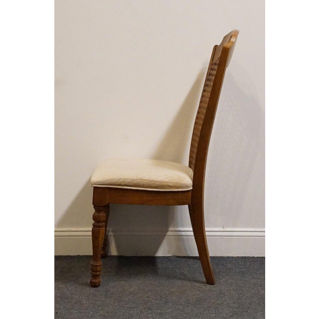 Wood Singer Furniture Solid Golden Oak Mediterranean Cane Back Dining Side Chair 505-07 For Sale - Image 7 of 11