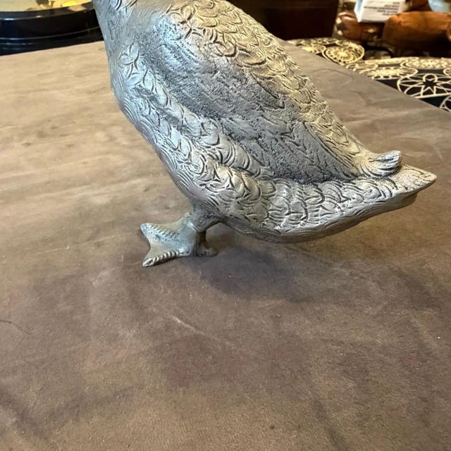 Silver 1980s Silver Plated Sculptured Duck Paperweight by Gucci For Sale - Image 8 of 13