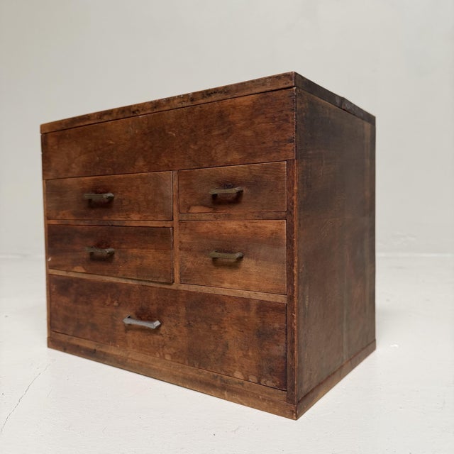 Japanese Writers Cabinet with Drawers and Top Compartment, 1920s For Sale - Image 4 of 15