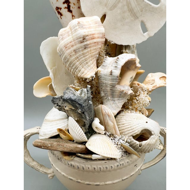 Pair of Coastal Shell Topiary Urn Topiary Sculptures by Artist – Coastal / Organic Modern For Sale - Image 16 of 17