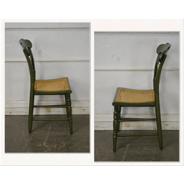 -fwmr Hitchcock Green Painted George Washington Mount Vernon Cane Seat Side Chair Approx. 40 years, American High quality...