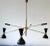 Black and Brass Adjustable Three-Arm Triennale Style Chandelier For Sale - Image 4 of 7