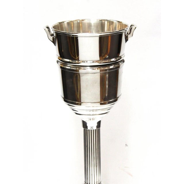 Art Deco Style Wear Bright Chrome Champagne Ice Bucket With