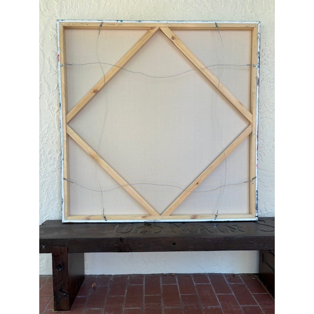 “Woven Signals” Original Acrylic Painting, Contemporary Geometric Abstraction by Linda McDonough For Sale - Image 10 of 10