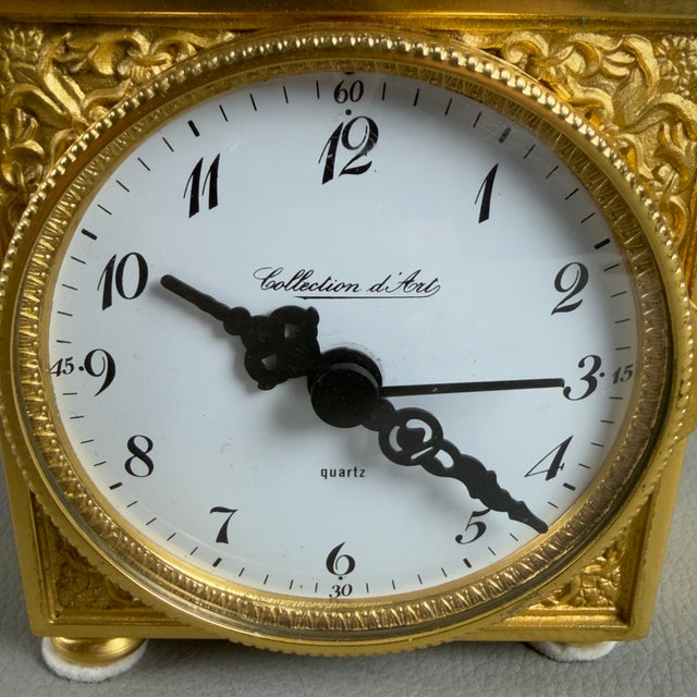 Metal Table Clock Collection Dart Gold-Plated Brass Glass Quartz, Italy For Sale - Image 7 of 11