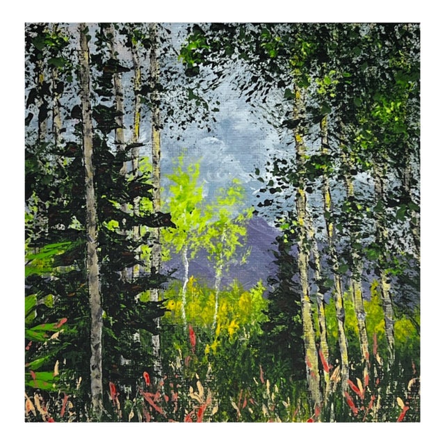 "View Through the Trees" Contemporary Original Impressionist Style Landscape Painting by Deb Bossert For Sale