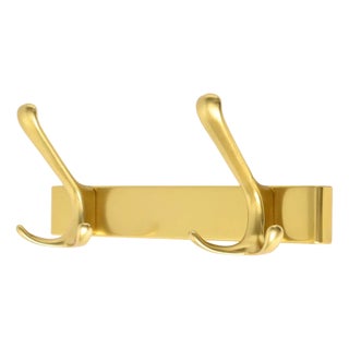 Mid-Century Gold Anodized Aluminium Wall Coat Rack, 1960s For Sale