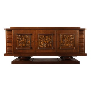 Art Deco French Oak Sideboard from Jacques Klein, 1925 For Sale