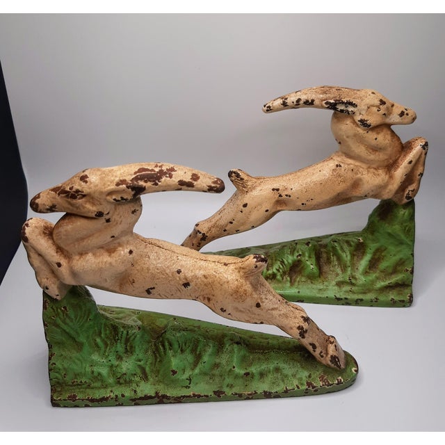 Hubley Cast Iron Leaping Gazelle Bookends For Sale In Fayetteville, AR - Image 6 of 13