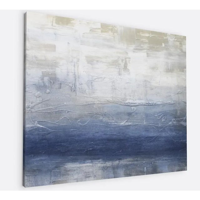 Abstract "It's Not Over Yet" Contemporary Original Abstract Navy Blue, Grey, Taupe and White Print by KR Moehr For Sale - Image 3 of 4