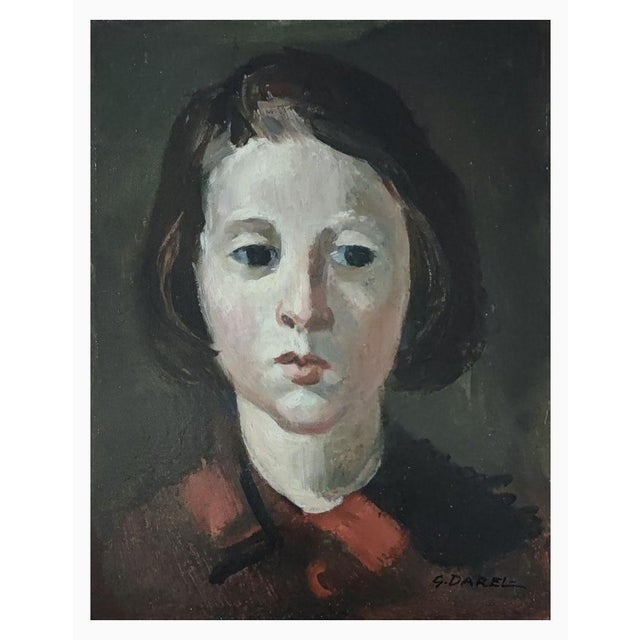 Georges Darel, Portrait de Fillette, 1935, Oil on Wood For Sale - Image 10 of 10
