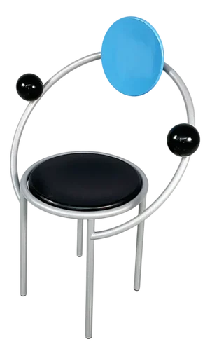 Italian Modern First Chair in Metal and Wood by Michele De Lucchi, 1983