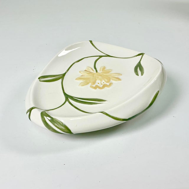 2019 Contemporary Art Nouveau Boho Chic Crosscill Penelope Ceramic Catchall-Soap Dish. For Sale - Image 6 of 11