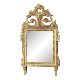 Early 19th Century French Louis Xvi Style Giltwood Mirror, Petite Scale For Sale