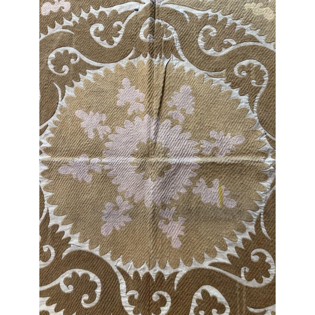 Decorative Vintage Suzani from Uzbek, circa late 1960s. There are stains on this suzani. Dimension; 60'' x 65'' inches /...