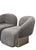 Set of 2 Right Arm and Left Arm Accent Chairs With Brass Base in Brown For Sale - Image 9 of 14