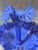 Mid-Century Modern Vintage Mid-Century Modern Fenton Periwinkle Blue Diamond Lace One Horn Epergne For Sale - Image 3 of 6