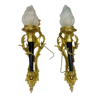 Victorian Ormolu Torch Sconces, Set of 2 For Sale