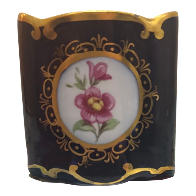 Mid-20th Century JLMenau Graf Von Henneberg Echt Kobalt Porcelain Holder For Sale