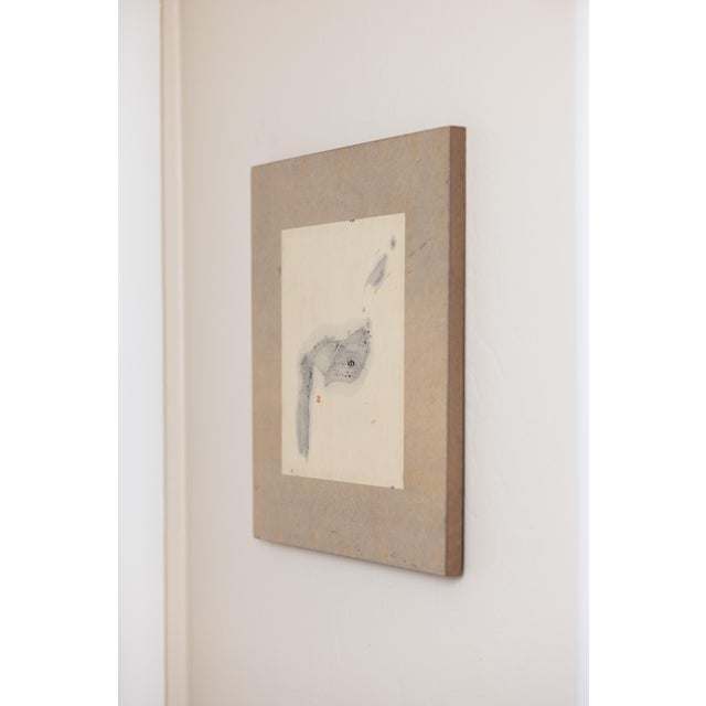 Original Japanese abstract ink work attributed to Taiyu Moritoki (守時大融, 1920–2017), a Japanese modern calligrapher...