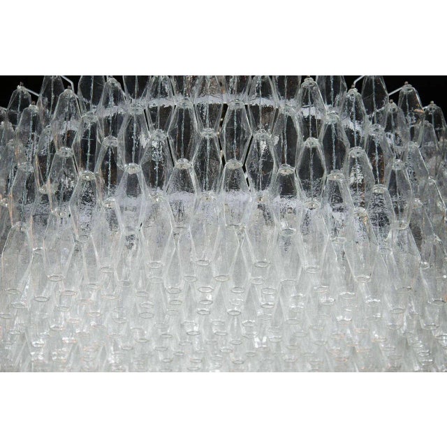 Italian Monumental Handblown Smoked Murano Glass Polyhedral Chandelier by Venini For Sale - Image 3 of 8