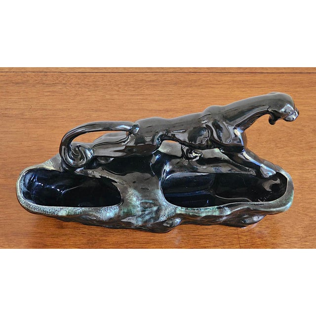 Vintage Black Panther Ceramic Tv Lamp Base Planter – Mid Century Modern Hollywood Regency Decor For Sale - Image 10 of 13