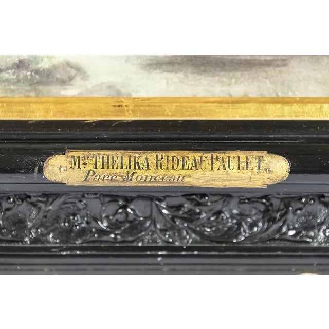 Paper Marie Thelika Rideau Paulet, Parc Monceau, 19th Century, Watercolor, Framed For Sale - Image 7 of 11