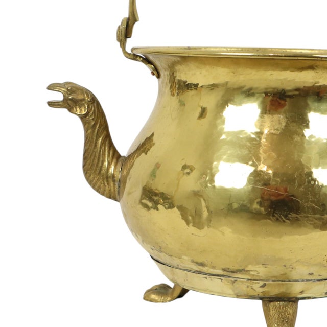 Large Copper Griffin Kettle Planter in Brass, 1890s For Sale - Image 17 of 18