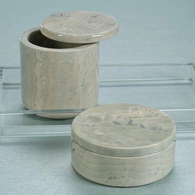 2020s Tasman Blue Onyx Canister Jar, 4.25" x 4.25" For Sale - Image 5 of 5